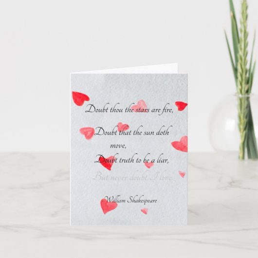 "Keine Zweifel an der Liebe", Shakespeare-Karte Karte (Vorderseite)
