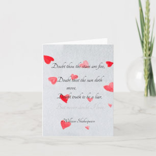 "Keine Zweifel an der Liebe", Shakespeare-Karte Karte