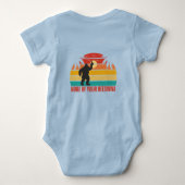 Keiner Ihrer BeesWachs Bigfoot Middle Finger Blau Baby Strampler (Rückseite)