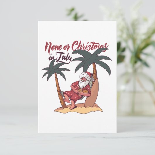 KEINER ODER CHRISTMAS IM JULI FUNNY DANKESKARTE (Stehend Vorderseite)