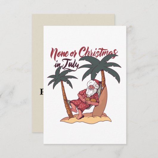 KEINER ODER CHRISTMAS IM JULI FUNNY  DANKESKARTE (Vorne/Hinten)