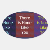 Keiner wie du ovaler aufkleber (Vorderseite)