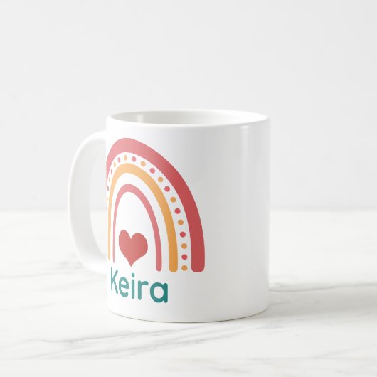 Keira Vintag Boho Rainbow Kaffeetasse (Vorderseite Links)