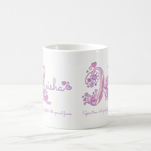 Keisha Name bedeutet dekorative K-Monogramm-Pastel Kaffeetasse (Mittel)