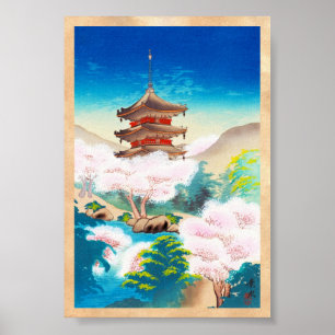 Keisui Pagoda im Frühling in japanischer orientali Poster