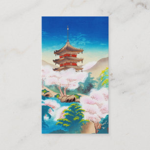 Keisui-Pagode im Frühling japanische orientalische Visitenkarte