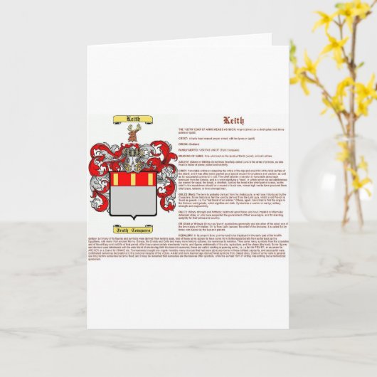 Keith (Bedeutung) Karte (Gelbe Blume)