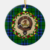 Keith Clan Abzeichen & Tartan Personalisiert Xmas Keramik Ornament (Vorne)
