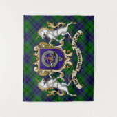 Keith Clan Abzeichen & Unicorns w/Tartan Wandteppich (Vorderseite)