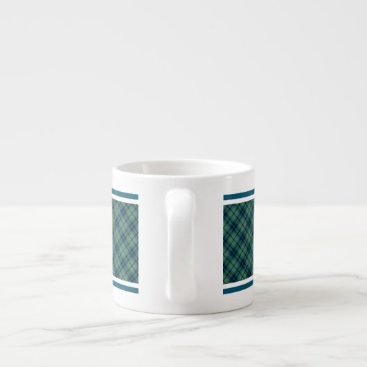 Keith Clan Light Blue und Green Ancient Tartan Espressotasse (Rückseite)