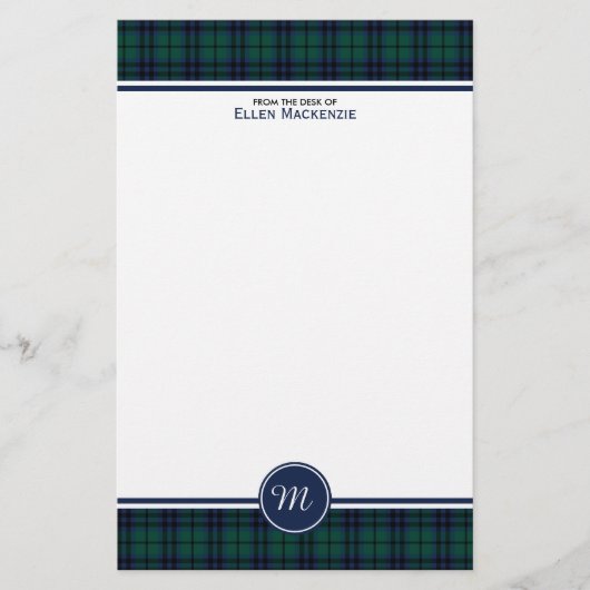 Keith Clan Modern Tartan Monogram Briefpapier (Vorderseite)