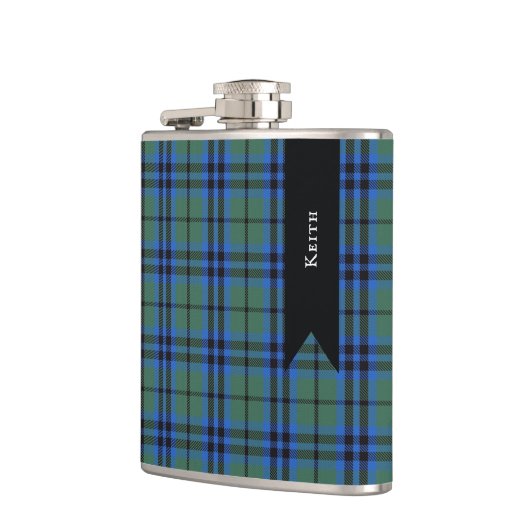 Keith Clan Scottish Tartan Kariertes Muster Flachmann (Links)