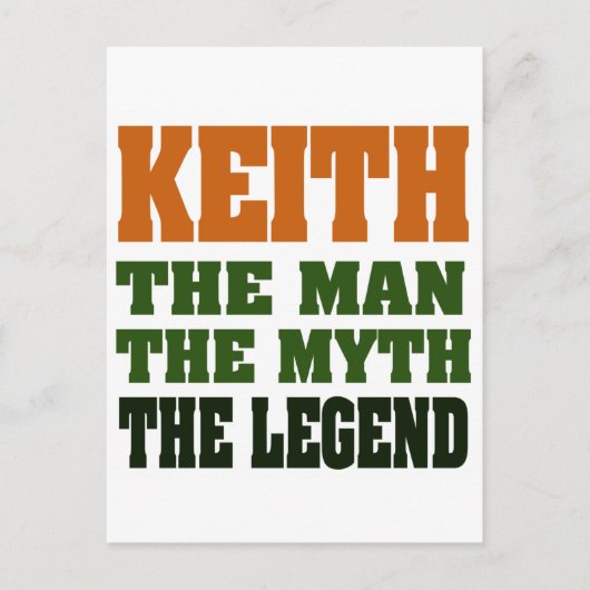 KEITH - Der Mann, der Mythos, die Legende! Postkarte (Vorderseite)