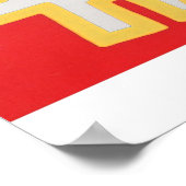 Keith Haring Dog Rot und Gelb Design Poster (Ecke)