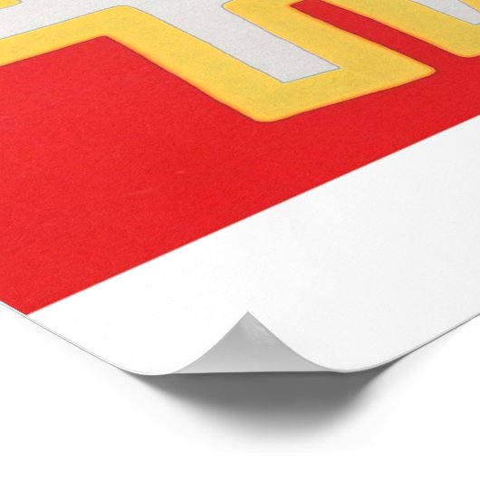 Keith Haring Dog Rot und Gelb Design Poster (Ecke)