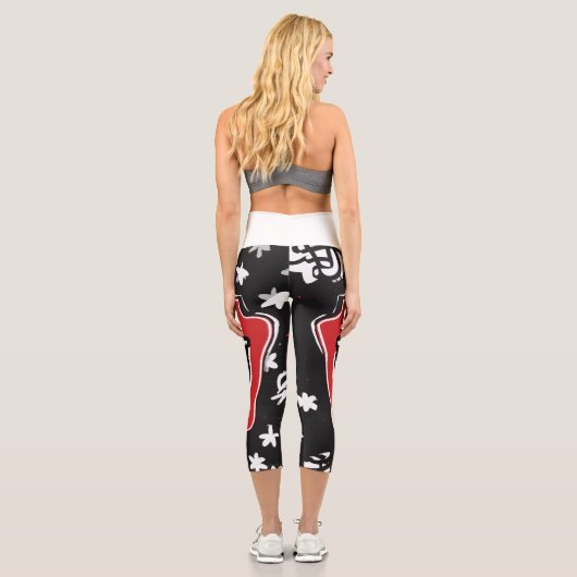 Keith Haring Style Women's Leggings mit 60er Nerd (Rückseite)