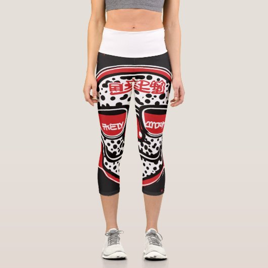 Keith Haring Style Women's Leggings mit 60er Nerd (Vorderseite)