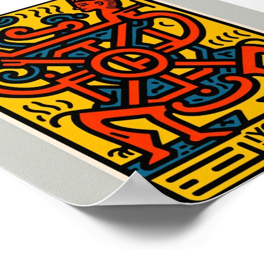 Keith Herling Stil ägyptisches Design-Plakat Poster (Ecke)