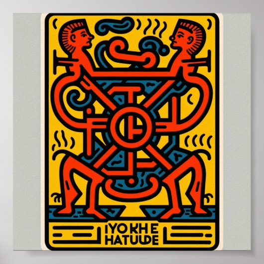 Keith Herling Stil ägyptisches Design-Plakat Poster (Vorne)