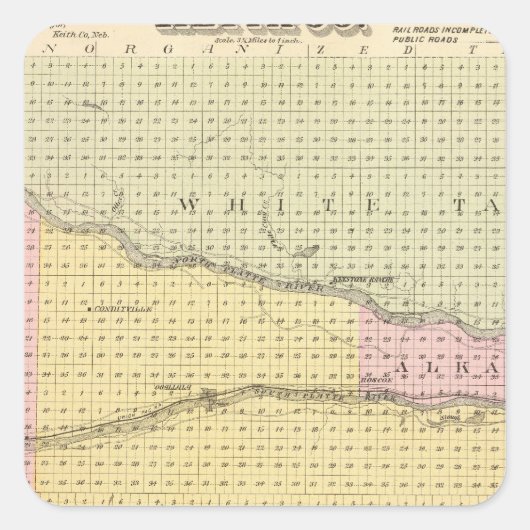 Keith Landkreis, Nebraska Quadratischer Aufkleber (Vorderseite)