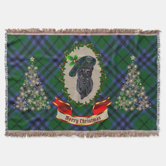 Keith Scottie Dog Christmas Throw Blanket Decke (Vorderseite)