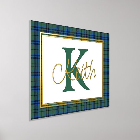 Keith Tartan Karierte Monogram Foil Prints Foliendrucke (Ablage )