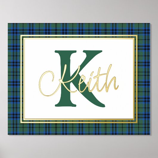 Keith Tartan Karierte Monogram Foil Prints Foliendrucke (Vorderseite)
