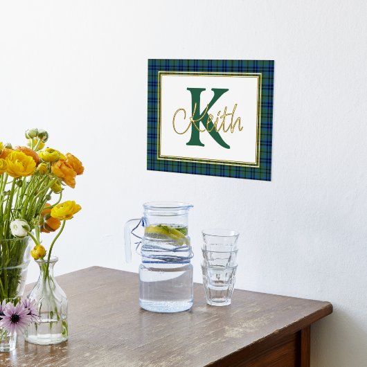 Keith Tartan Karierte Monogram Foil Prints Foliendrucke (Ablage(Küche))