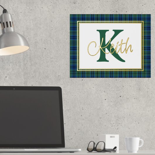 Keith Tartan Karierte Monogram Foil Prints Foliendrucke (In Situ (Schreibtisch))