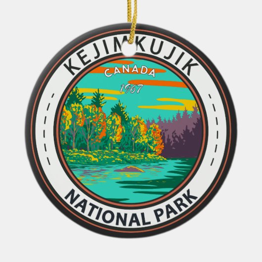 Kejimkujik Nationalpark immer noch Brook Canada Ab Keramik Ornament (Vorne)
