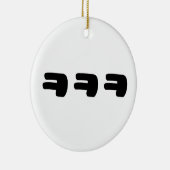 KEKEKE ㅋ ㅋ ㅋ Slang Keramik Ornament (Rechts)