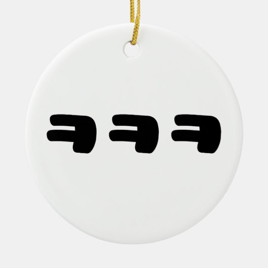 KEKEKE ㅋ ㅋ ㅋ Slang Keramik Ornament (Vorne)