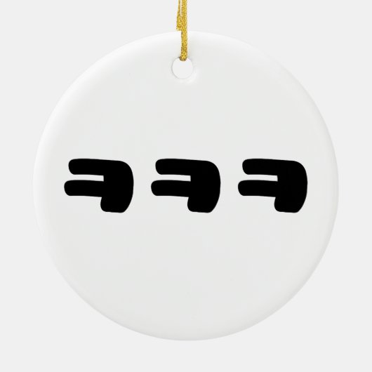 KEKEKE ㅋ ㅋ ㅋ Slang Keramik Ornament (Hinten)