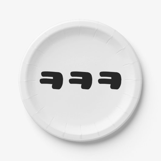 KEKEKE ㅋ ㅋ ㅋ Slang Pappteller (Vorderseite)