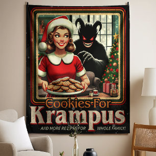 Keks für Krampus Frohe Krampus Weihnachten Horror Wandteppich