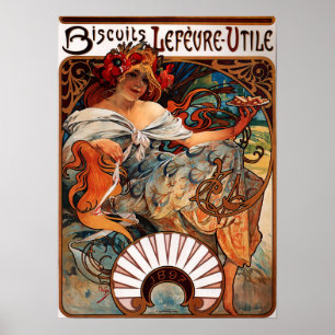 Kekse Alphonse Mucha Lefevre Utile Plakat
