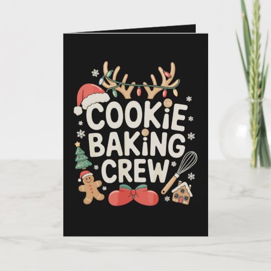Kekse-Back-Crew-Rentier-Geweih-Lebkuchen Karte (Vorderseite)