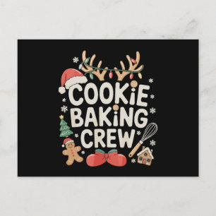 Kekse-Back-Crew-Rentier-Geweihe-Lebkuchen Feiertagspostkarte