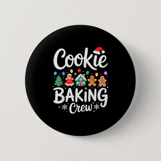 Kekse-Back-Crew Weihnachtsköche Festliches Weihnac Button (Vorderseite)