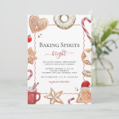 Kekse Backwaren Spirituosen Helles Weihnachtsgebäc Einladung (Stehend Vorderseite)