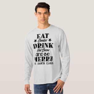 Kekse essen heißen Kakao Mens Long Sleeve trinken T-Shirt
