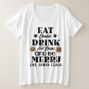 Kekse essen heißen Kakao trinken Große Größe T-Shirt