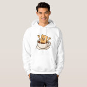 Kekse in Schwierigkeiten im Inneren eines Kaffeecu Hoodie (Vorne ganz)