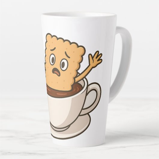 Kekse in Schwierigkeiten im Inneren eines Kaffeecu Milchtasse (Rechte Ecke)