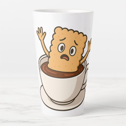 Kekse in Schwierigkeiten im Inneren eines Kaffeecu Milchtasse (Vorderseite)