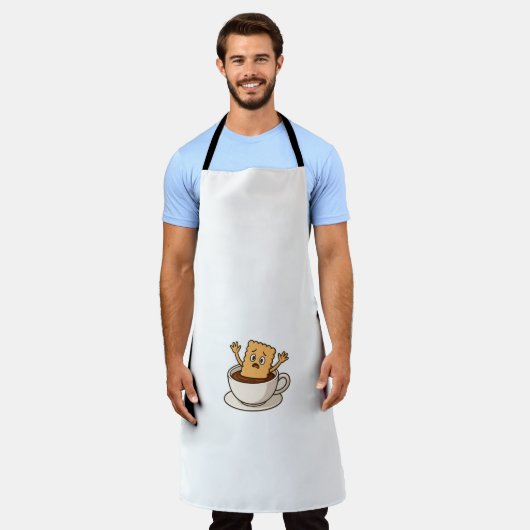 Kekse in Schwierigkeiten im Inneren eines Kaffeecu Schürze (Getragen)