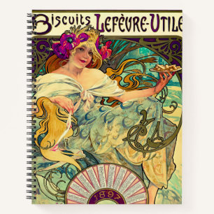 Kekse Lefevre-Utile von Alphonse Mucha (1896) Notizblock