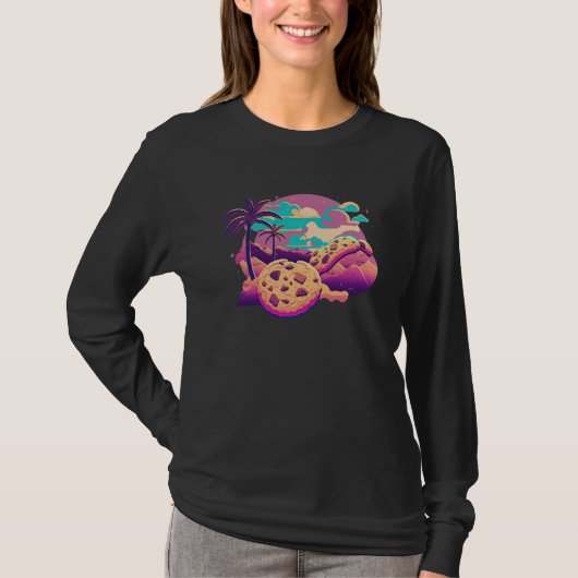Kekse mit glitchiger 80er-Synthwave-Ästhetik T-Shirt (Vorderseite)