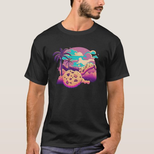 Kekse mit glitchiger 80er-Synthwave-Ästhetik T-Shirt (Vorderseite)