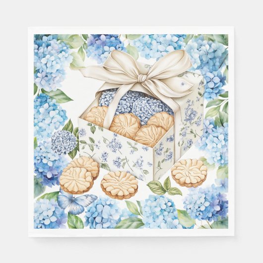 Kekse mit Hortensienblüten Serviette (Vorderseite)